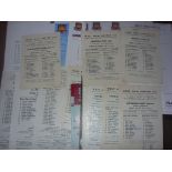 West Ham Reserve + Youth Football Programmes: Small single sheets with 15 from the 60s and 18 from