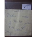 England 1958 Signed Football Autographs: 11 autographs on lined paper neatly signed in biro in