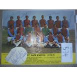 West Ham Signed 70/71 Football Team Group: Nice colour double programme page team group with 20