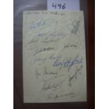 Chelsea 48/49 Football Autographs: Neatly signed to plain page by Pickering, Bentley, Campbell,