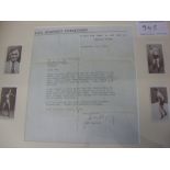 Jack Dempsey Signed Boxing Display: Autographed letter on Jack Dempsey Enterprises of New York