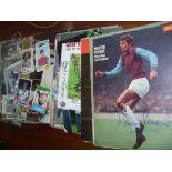 Large West Ham Autograph Collection: Hand signed on various publications and cards including