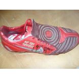 Anton Ferdinand Match Worn Football Boot: Superb Red Nike 90 Football Boot with AF GH 11/07/07