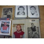 West Ham Football Memorabilia: Great collection of autographs in old scrapbooks from the 60s