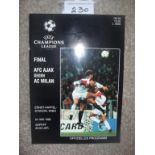 1995 Champions League Final Football Programme: Ajax v AC Milan official programme in mint condition