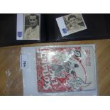 England Signed Football Miscellany: Wide variety of eras including signed cards and small magazine