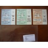 Green Blue + Beige 1966 World Cup Final Tickets England v West Germany: Very good condition
