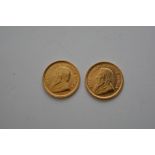 Two gold 1/10 Krugerrand's (2)