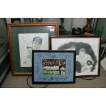 Three signed sporting pictures comprising a West Ham team photo, Nasser Hussain and Billy Walker (