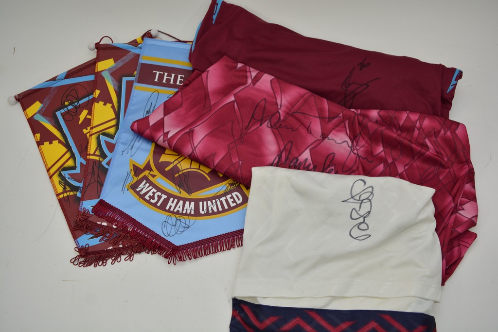 3 signed West Ham United football shirts including