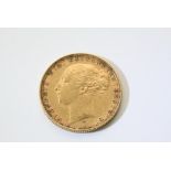 A 1882 full gold sovereign