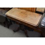 A Victorian burr walnut games table, circa 1860