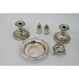 A silver salt and various Mappin and Webb silver p