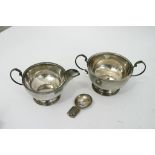 A silver cream jug and matching sugar bowl, Birmin