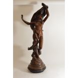 A Fine late Victorian bronze by Henri Godet, (1863-1937) with applied plaque Salon des Beaux Arts