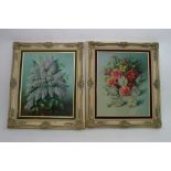 Two framed oil paintings still life study's by Vestey Rich,