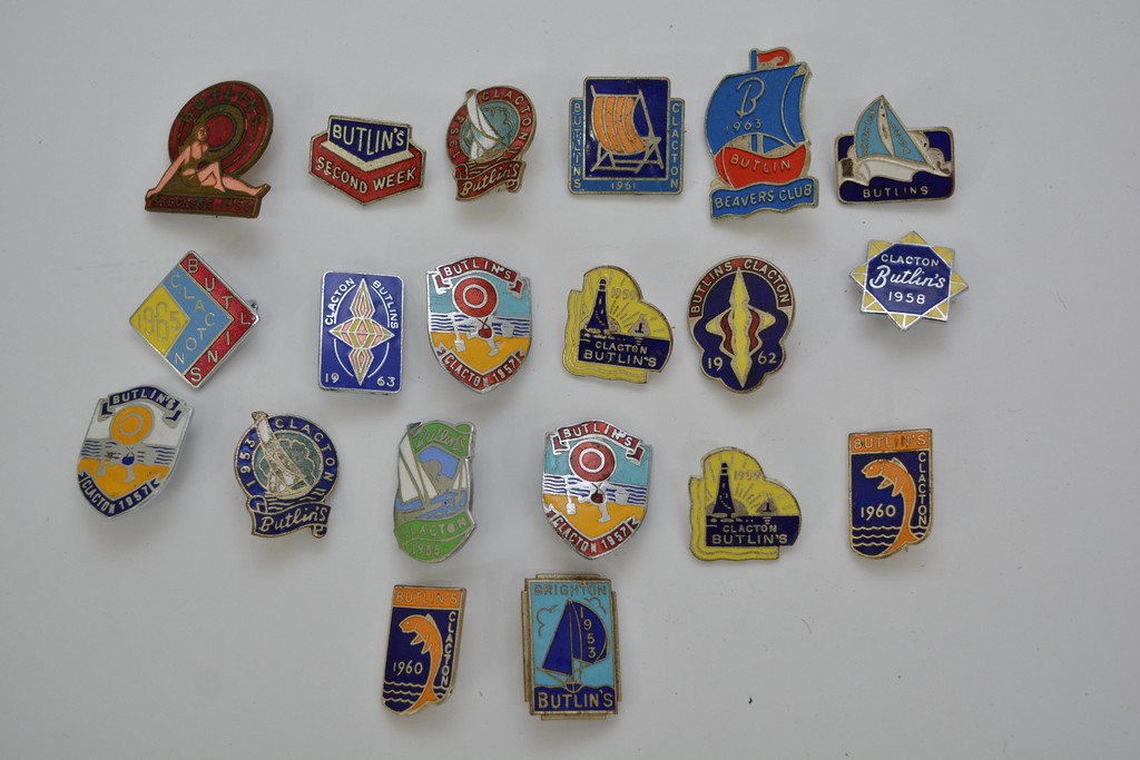 A collection of 20 1950s and 1960s enamel Butlins