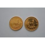 Two 1/4 gold Krugerrand 2003 coins (2)