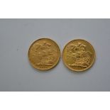 Two gold full Sovereigns, dated 1911 and 1912