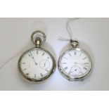Two pocket watches including a working silver H Pe