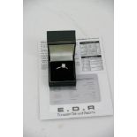 An oval cut 1.02 carat diamond ring.