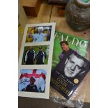 A collection of signed golf items including Nick F