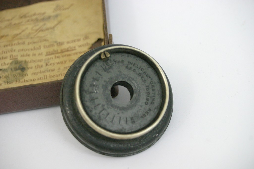 A vintage Helical Casting reel in original leather - Image 3 of 3