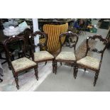 A set of four 19th Century mahogany dining chairs