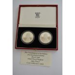 A cased silver commemorative St Helena 1984 coin s