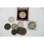 A collection of Victorian coins and medallions inc