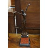 A reproduction Art Deco Chiparus bronze of a danci