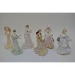 Another six Coalport ladies including 'Belle Epoqu