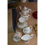 A collection of decorative part tea wares