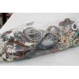 A bag of assorted dress and costume jewellery