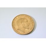 A 1909 full gold sovereign