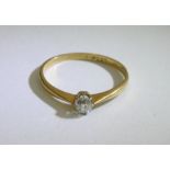 A solitaire ring, band marked plat