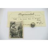 German WW2 SS army ring with receipt from regiment