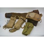 Canvas pouches, leather carrying bag etc