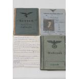 German WW2, Luftwaffe Wehrpas to Rudolf Fuchs airc