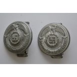 German WW2, SS 2 officers belt buckles with male a