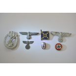 German WW2, army flack badge, cap badges and lapel