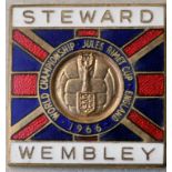1966 World Cup Metal Stewards Badge: Large square