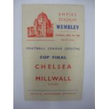 1945 Cup Final Chelsea v Millwall Football Program