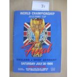 1966 World Cup Final Signed Football Programme: Or