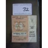 1966 World Cup Final Football Ticket: Very good co