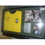 Pele Signed Framed Brazil Football Shirt: Famous y