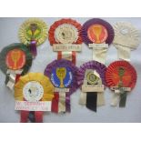 1966 World Cup Football Rosettes: 9 Rosettes colle