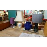 Group of 4 modern table lamps, all PAT tested