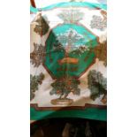 Hermes " Les Beaux Jours de Bonsai" silk scarf by Catherine Baschet (1991), approx 76 cm square,