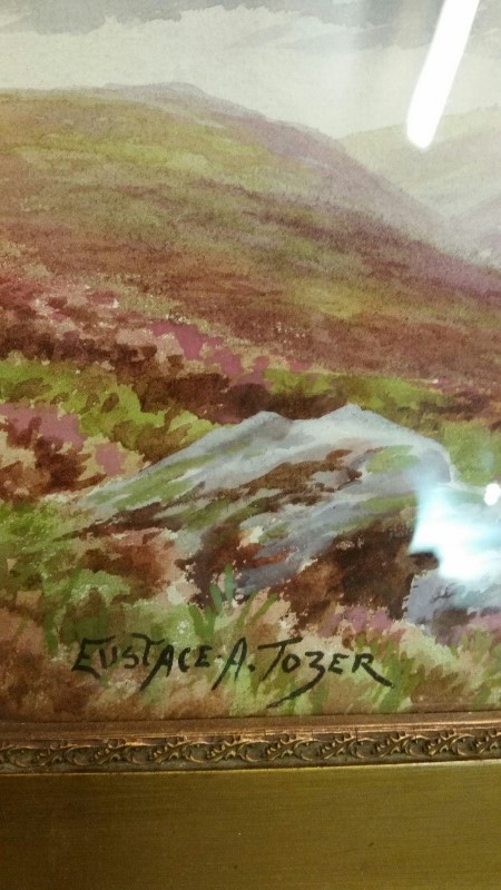 Eustace A. Tozer (1869-1931) watercolour of a Devon moorland scene. Signed lower left. Framed and - Image 2 of 8